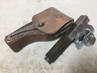 Vintage Tamaya Pocket Sextant In Leather Holster Case