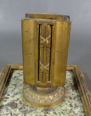 1860 Antique French Empire Napoleon III Gilt Bronze Marble Match Box Safe Holder 3