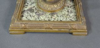1860 Antique French Empire Napoleon III Gilt Bronze Marble Match Box Safe Holder 4