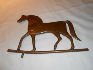 Vintage Estate Find Copper Horse Weathervane Topper Mounted On Base Folk Art