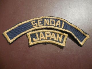 Cub Scout Sendai Japan Military Base Council Half Strip Tab Bsa Blue And Gold