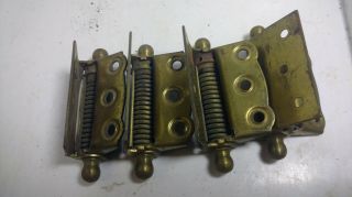 4 Vintage bommer Door Hinges Ball Top & Bottom double Cylinder Spring Loaded 3