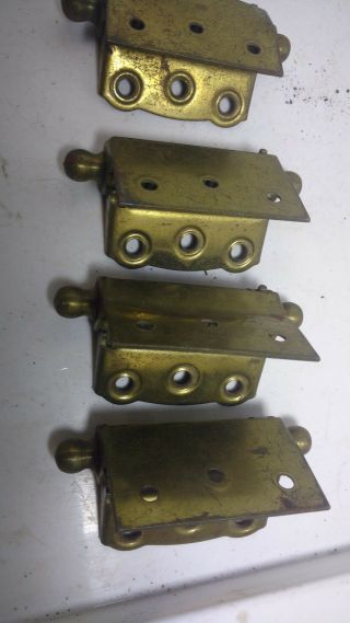 4 Vintage bommer Door Hinges Ball Top & Bottom double Cylinder Spring Loaded 4