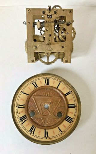 Gustav Becker P42 Clock Movement And Face For Spares And Repairs