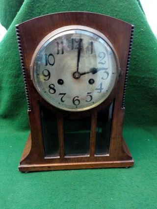 Antique Badische Uhrenfabrik Striking Mantel Clock For Restoration -