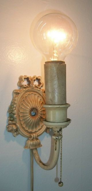 Antique Art Deco Nouveau Wall Sconce.  Vintage Lamp Light.  Roses.  Addams Family.