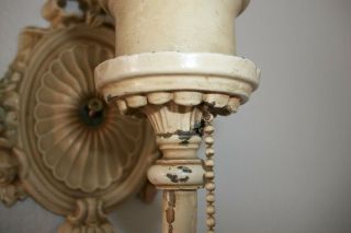 Antique Art Deco Nouveau Wall Sconce.  Vintage Lamp Light.  Roses.  Addams Family. 3