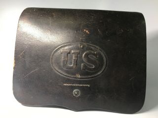 U.  S.  Civil War Leather Cartridge Box W/ Inspector Stamps