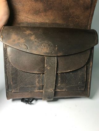 U.  S.  Civil War Leather Cartridge Box W/ Inspector Stamps 6