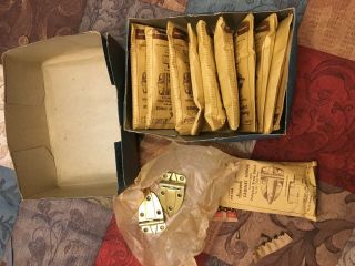 Vintage Box (11 Pairs) Amerock Cabinet Hinges Polished Wrought Brass USA 2