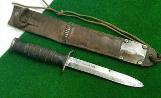 Vintage Us M3 Camillus 1943 Trench Knife With Scabbard Milsco 1943 Rare