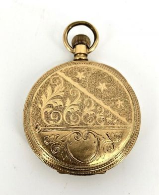 Antique Elgin Pocket Watch Rose Gold Plated Very Fine -