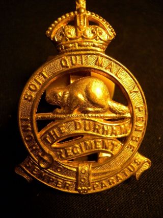 Durham Regiment Pre Ww Ii Cap Badge 1922 M.  74 Slider Canadian Army Canada