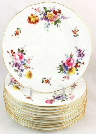 Set 5 Dessert Plates Vintage Royal Crown Derby Bone China A228 Derby Posies Gold