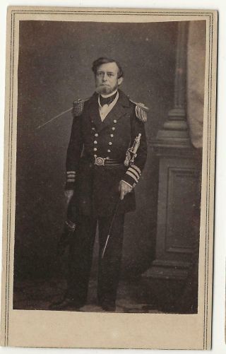 Civil War Era Cdv Union Commodore Andrew Hull Foote Usn