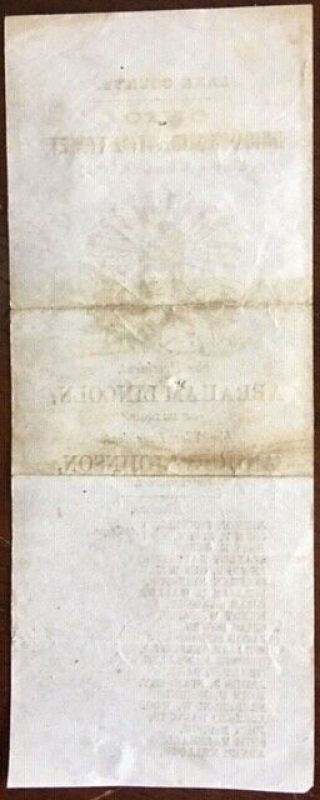 1864 Civil War Abraham Lincoln Lake Co. ,  Ohio,  Presidential Ballot 2 3