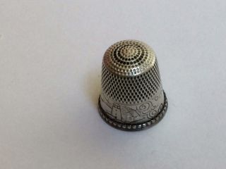 Antique Light House Sail Boat Scene Sterling Silver Sewing Thimble