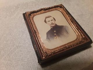 Antique Cdv Photo Of Union Civil War Soldier Henry S.  Kahley 1860s