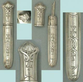 Antique French Silver Needle Case Circa 1890s
