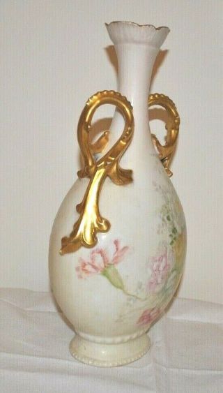 Elite Limoges France Vase 12 1/2 " Ornate Handles