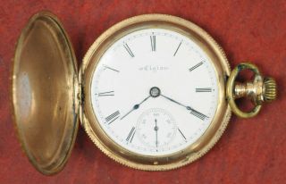 Antique 1899 Elgin Pocket Watch Size 18 15 Jewels Not Running,  No Crystal