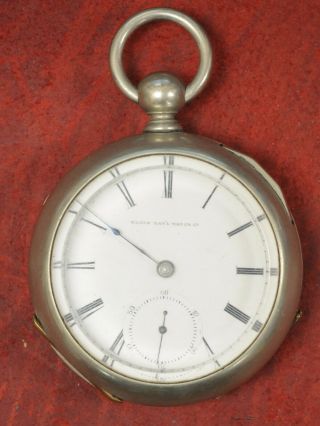 Vintage 1880 Elgin Pocket Watch - - Size 18 - - 7 Jewels,  Key Wind,  Not Running