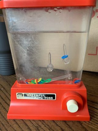 Vintage 1976 Tomy Wonderful Waterfuls Ring Toss Game (red)