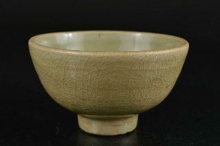 S6386: Chinese Pottery Celadon Tea Bowl Green Tea Tool Tea Ceremony