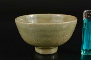 S6386: Chinese Pottery Celadon TEA BOWL Green tea tool Tea Ceremony 8