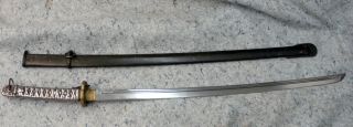 Ww2 Japanese Nco Officers Sword With Matching Numbers On Blade & Scabbard