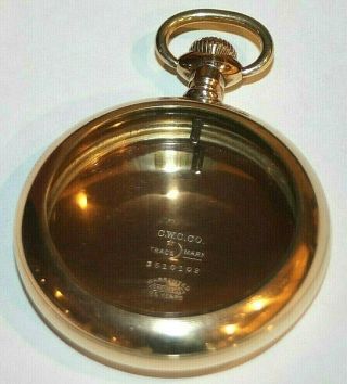 Antique Large Crescent Watch Case Co.  Gold Filled Pocket Watch Case W/ Glass.  2