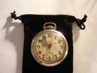 1948 16s Pocket Watch Indian Motorcycle Theme Dial & Case Runs Well.