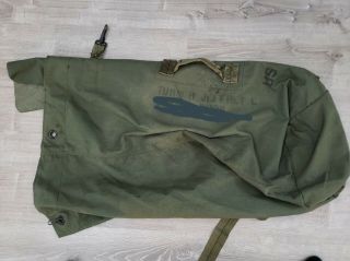 Vintage Us Military Army Green Canvas Duffel Bag 36 " Heavy Nylon