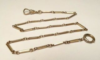 Antique Victorian Dainty Gold Filled Pocket Watch Holder Chain Fob D&c (6.  1g)