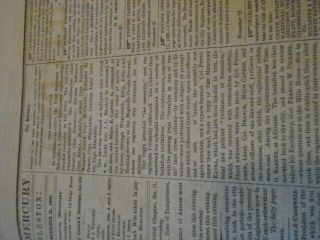 1860 Charleston Mercury South Carolina Newspaper The Union Disolved Civil War 8