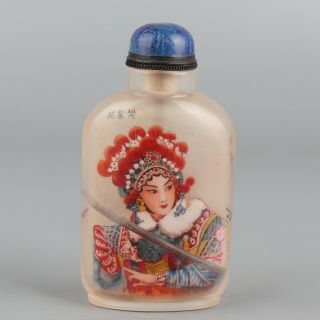 Chinese Exquisite Handmade Figures And Flowers Glass Snuff Bottle