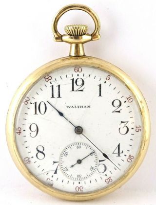 Antique Waltham 7 Jewel Wind Pocket Watch 210 Runs Gf 12s Us American Legion