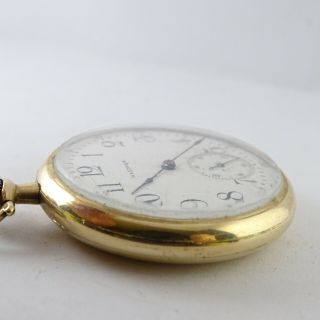 Antique WALTHAM 7 Jewel Wind Pocket Watch 210 runs GF 12s US AMERICAN LEGION 5