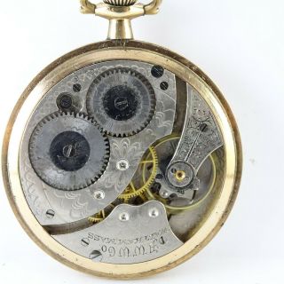 Antique WALTHAM 7 Jewel Wind Pocket Watch 210 runs GF 12s US AMERICAN LEGION 7