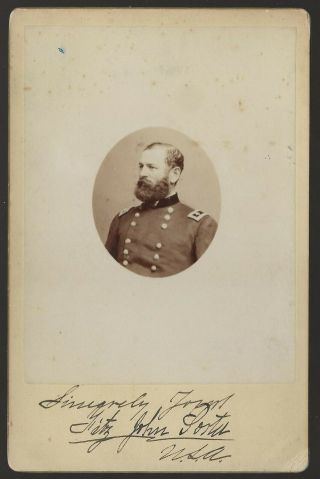 Autographed Cabinet Card Union General Fitz - John Porter V Corps