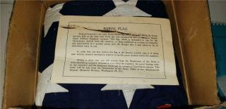 Wwii 48 Star Burial Flag With Box From War Department Belgium Cemetary