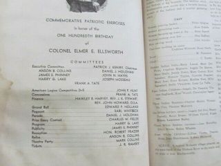 Colonel Elmer Ellsworth 100th Anniversary program,  engraving & cdv photograph 4
