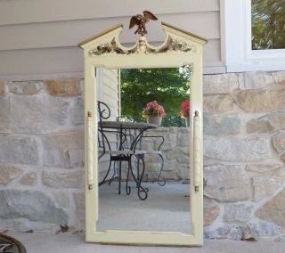 Tell City White Stenciled Mirror W/ Eagle Federal Ethan Allen Hitchcock Style