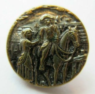 Very Detailed Antique Vtg Victorian Metal Picture Button George Washington (a)
