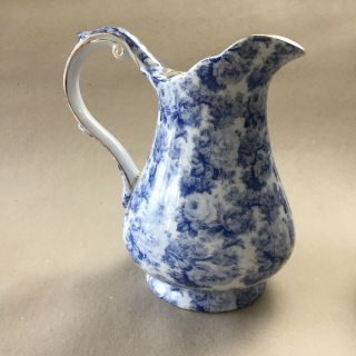 Wash Basin Bowel Pitcher Blue & White Floral Country Vintage Style China 3
