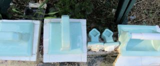 Vintage Bathroom Fixtures Ceramic Set Towel Bar Soap Dish Toothbrush Toilet