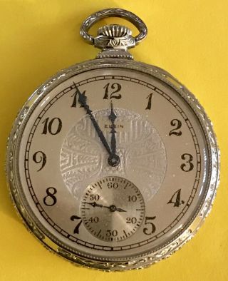 Antique Elgin Pocket Watch C.  1925 In 14k Gf Case.  Sz 6/0s,  15j.