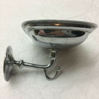 Vintage Nickel Plate Brass Soap Dish Wall Mount 2
