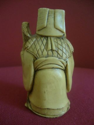 Oriental hand carving of old man with deer.  Height 3ins.  (7.  5cms) 2