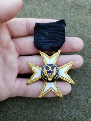 Civil War Us Mourning Medal Enameled